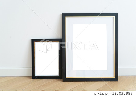 Seasonal Decor A Cozy Setting Featuring Charming Empty Frames 122032983