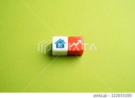 Mortgage interest rates rising. Housing prices increase. Less affordable housing. Interest rate. Financial bubble in the real estate industry. Buying a home and investing Mortgage interest rates rising. Housing prices increase. Less affordable housing. Interest rate. Financial bubble in the real estate industry. Buying a home and investing 122033100