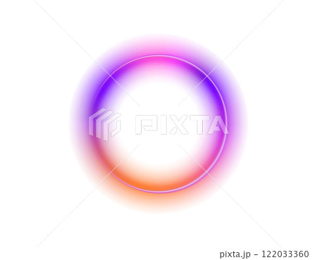 Colorful gradient circle with soft glow and halo effect 122033360