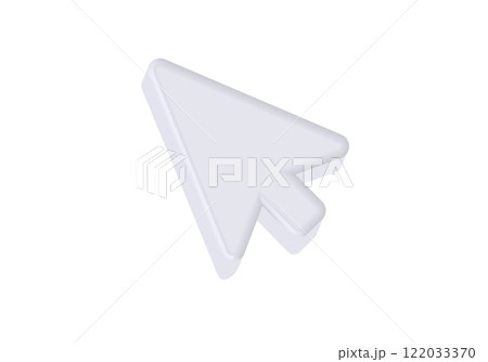 3d white arrow cursor icon on plain background 122033370