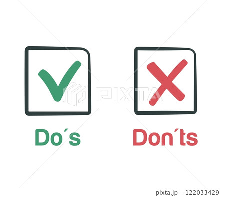 Do's and Don'ts. Positive vs Negative. Yes or No Do's and Don'ts. Positive vs Negative. Yes or No 122033429