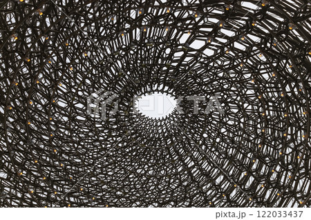 Abstract Geometric Pattern Inside The Hive Sculpture at Kew Gardens, London Abstract Geometric Pattern Inside The Hive Sculpture at Kew Gardens, London 122033437