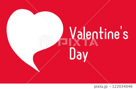 白いハート模様と赤の背景・文字入り 122034046