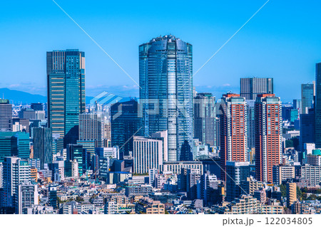 日本の東京都市景観　六本木ヒルズや東京ミッドタウンなどを望む＝11日 122034805