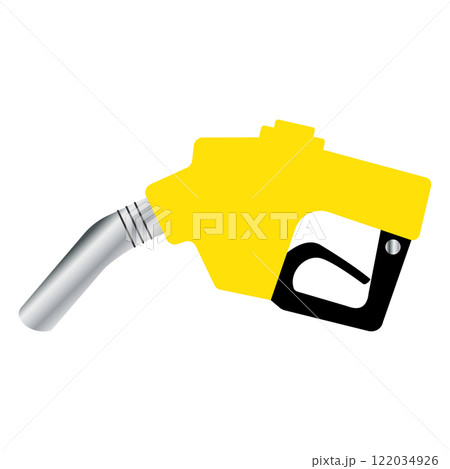 シンプルでフラットなハイオク用の給油ノズルのイラスト　白背景 122034926