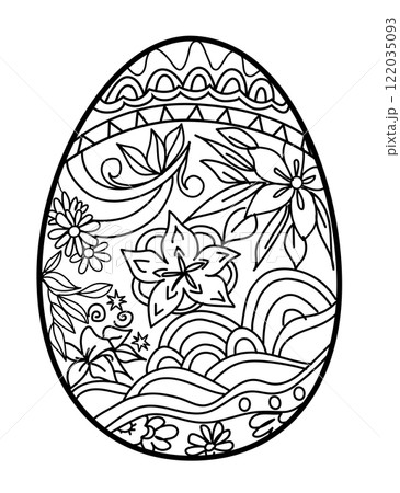 Easter egg decorating coloring page Easter egg decorating coloring page 122035093