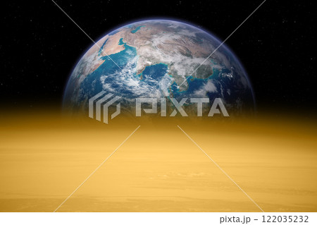 Venus and Earth. Planetary alignment. 122035232