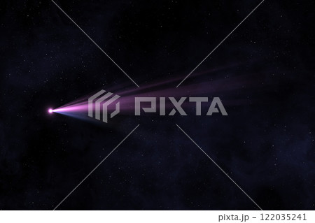 Comet on starry sky. Space. 122035241