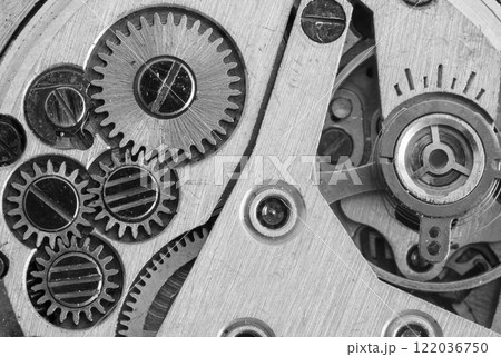 clockwork vintage mechanical watch, high resolution and detail 122036750