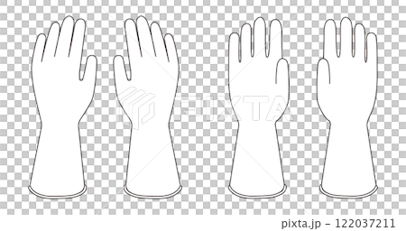Rubber gloves simple icon clothing template double sided 122037211