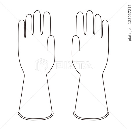 ゴム手袋 シンプル アイコン 服テンプレート 表 ゴム手袋 シンプル アイコン 服テンプレート 表 122037212