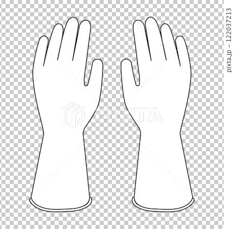 Rubber gloves simple icon clothing template back 122037213