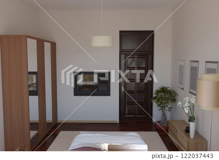 residential interior visualization, 3D illustration, cg 122037443