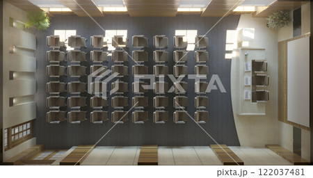 conference room, meeting room, interior visualization, 3D illustration conference room, meeting room, interior visualization, 3D illustration 122037481