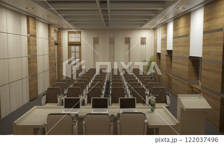 conference room, meeting room, interior visualization, 3D illustration 122037496