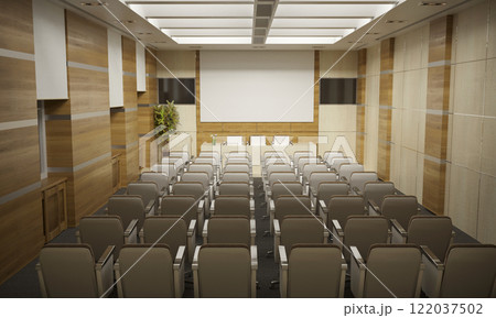 conference room, meeting room, interior visualization, 3D illustration 122037502