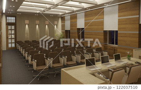 conference room, meeting room, interior visualization, 3D illustration conference room, meeting room, interior visualization, 3D illustration 122037510