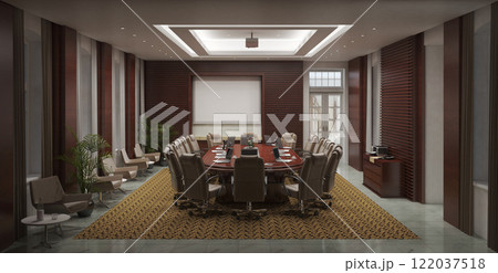 conference room, meeting room, interior visualization, 3D illustration 122037518