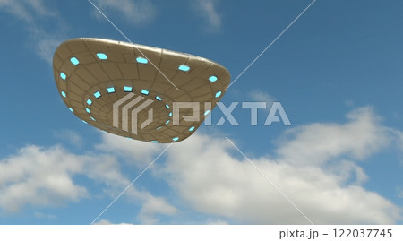 Ufo, photorealistic 3d visualization, 3d render 122037745