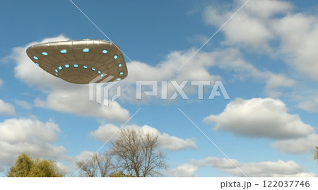 Ufo, photorealistic 3d visualization, 3d render 122037746
