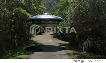 Ufo, photorealistic 3d visualization, 3d render 122037753