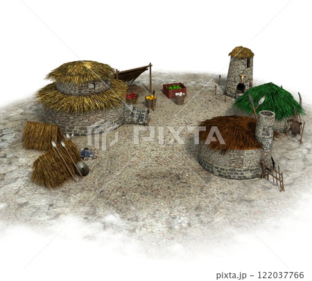 old town, 3d visualization, illustration old town, 3d visualization, illustration 122037766