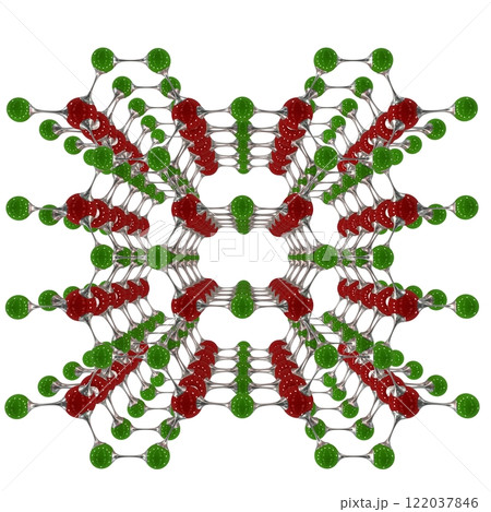 molecule, molecular lattice, 3D illustration 122037846
