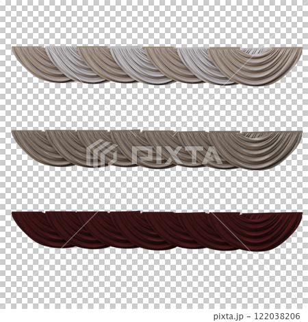 curtain isolated on a transparent background, interior decorations, 3D illustration, cg render 122038206