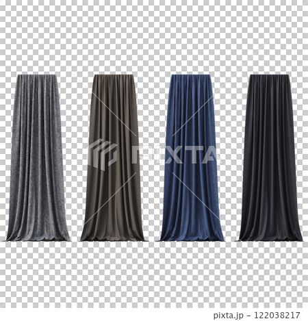 curtain isolated on a transparent background, interior decorations, 3D illustration, cg render 122038217