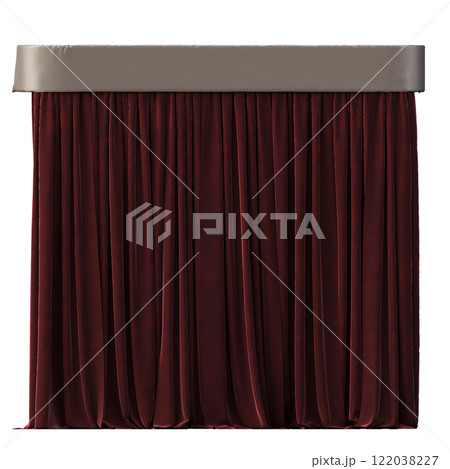curtain isolated on a transparent background, interior decorations, 3D illustration, cg render 122038227