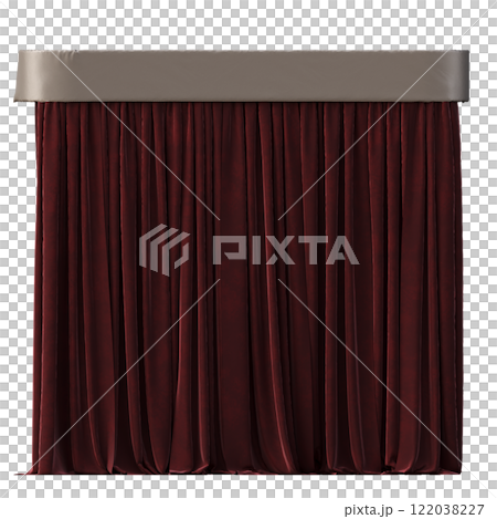 curtain isolated on a transparent background, interior decorations, 3D illustration, cg render 122038227