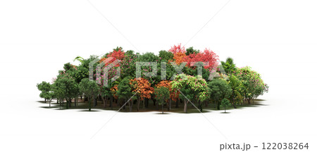 group of trees isolated on a transparent background, big trees in the forest, 3D illustration, cg render group of trees isolated on a transparent background, big trees in the forest, 3D illustration, cg render 122038264