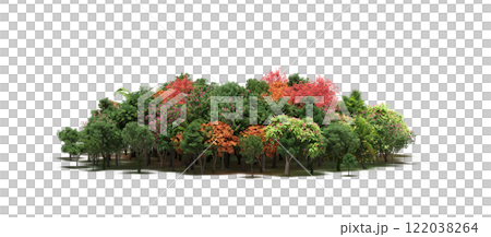 group of trees isolated on a transparent background, big trees in the forest, 3D illustration, cg render group of trees isolated on a transparent background, big trees in the forest, 3D illustration, cg render 122038264