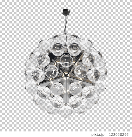 chandelier on the ceiling isolated on transparent background, hanging lamp, pendant light, 3D illustration, cg render chandelier on the ceiling isolated on transparent background, hanging lamp, pendant light, 3D illustration, cg render 122038295