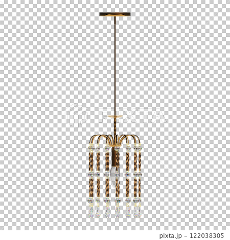 chandelier on the ceiling isolated on transparent background, hanging lamp, pendant light, 3D illustration, cg render chandelier on the ceiling isolated on transparent background, hanging lamp, pendant light, 3D illustration, cg render 122038305