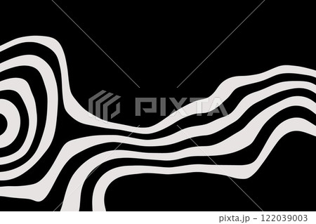 Abstract stripes black and white wave line background optical art. Vector illustration. Eps 10 122039003
