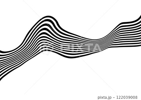 Optical art background, geometric wave design, black and white,Vector wave stripes abstract background. Eps 10 122039008