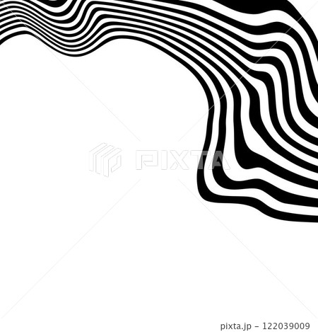 Abstract wave vector background. Stylized black White illusion. Modern graphic line art. Eps 10 122039009