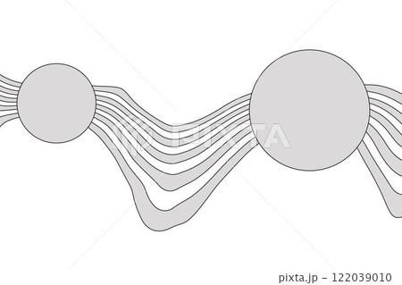 Abstract wave background, black and white wavy stripes or lines with gray circle design. Optical art. Eps 10 122039010