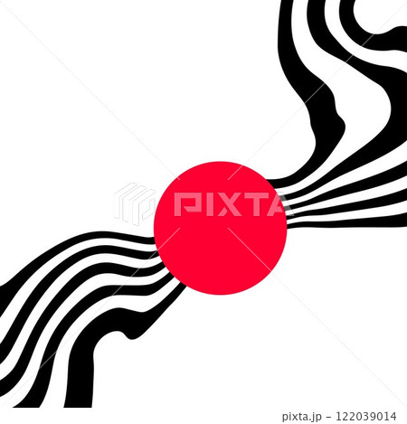 Black wavy lines on a white background with red circles. eps 10 Black wavy lines on a white background with red circles. eps 10 122039014