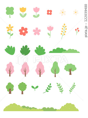 Vector illustration set of plants. Vector illustration set of plants. 122039480