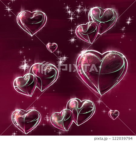 Seamless pattern with hearts on the dark purple background Seamless pattern with hearts on the dark purple background 122039794
