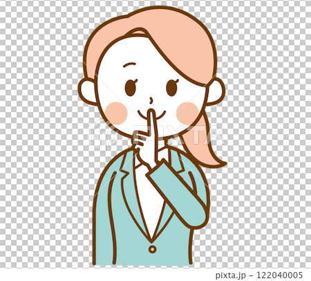 穿著西裝的女人保持安靜的插圖 穿著西裝的女人保持安靜的插圖 122040005
