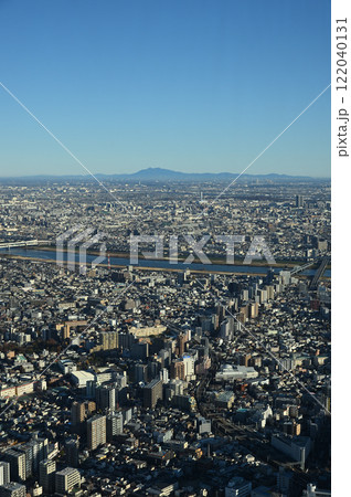 筑波山、東京スカイツリー天望デッキより 筑波山、東京スカイツリー天望デッキより 122040131