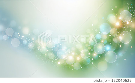 ソフトなボケスタイルの背景 - グリーンとブルーのトーンで自然と平和を表現 122040625