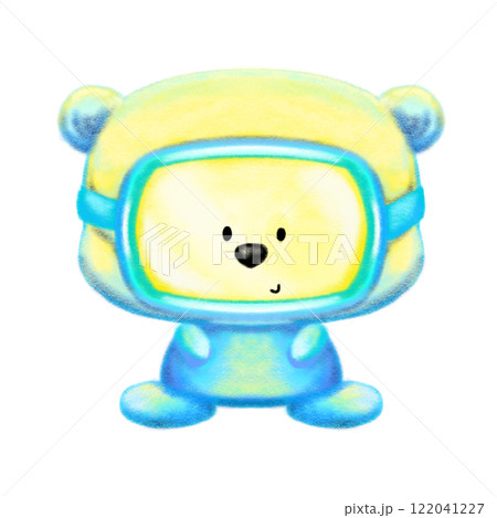 Cartoon cute bear with goggle, transparent face mask on animal isolated illustration Cartoon cute bear with goggle, transparent face mask on animal isolated illustration 122041227