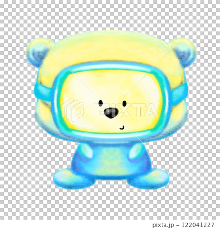 Cartoon cute bear with goggle, transparent face mask on animal isolated illustration Cartoon cute bear with goggle, transparent face mask on animal isolated illustration 122041227