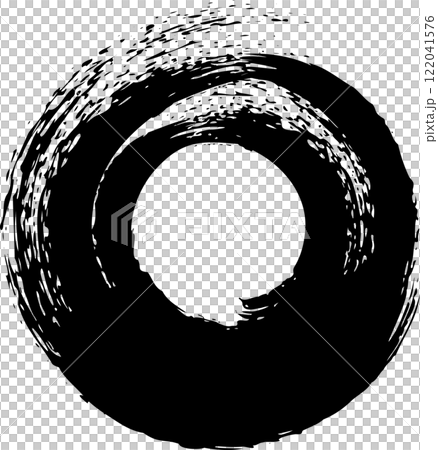 筆で描いた黒い丸のイラスト 122041576