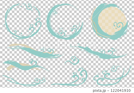 波浪圖案框架，治療組向量圖淺藍色金海飛濺 122041910