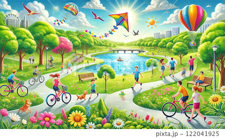 公園で遊ぶ子供 122041925